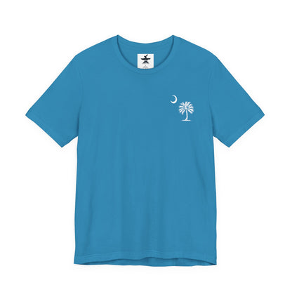 Palmetto Tree and Crescent - Front and Back Print - Unisex Jersey Short Sleeve Tee