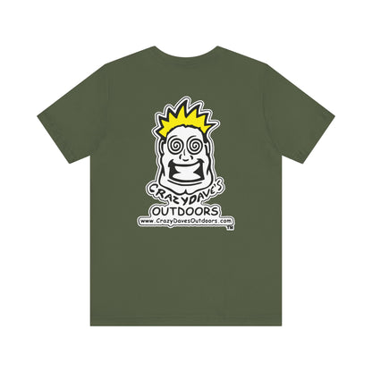 Crazy Daves Outdoors Logo  Front and Back- Tee - Front- Unisex Jersey Short Sleeve Tee