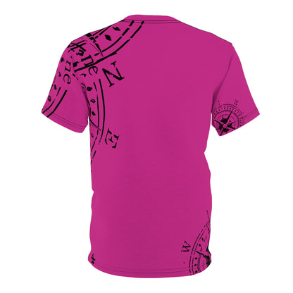 TF - Compass Abstract -Pink -  Unisex Cut & Sew Tee (AOP)