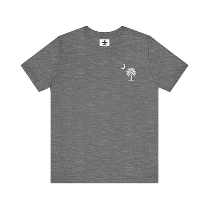 Palmetto Tree and Crescent - Front and Back Print - Unisex Jersey Short Sleeve Tee