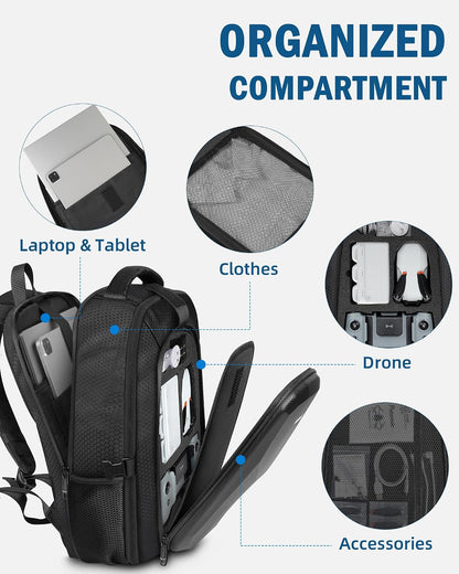Case for Potensic Atom 2, Large Backpack for Atom 2/Se/3-Axis/Lt | Fits 15.6'' Laptop, 30L Travel Drone Backpack, for Fly More Combo Drone Accessories (Not for RC PTD 1 Remote Controller)