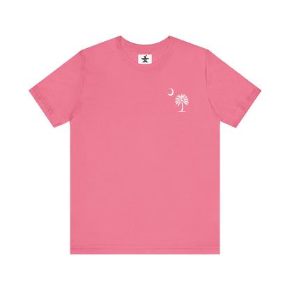 Palmetto Tree and Crescent - Front and Back Print - Unisex Jersey Short Sleeve Tee