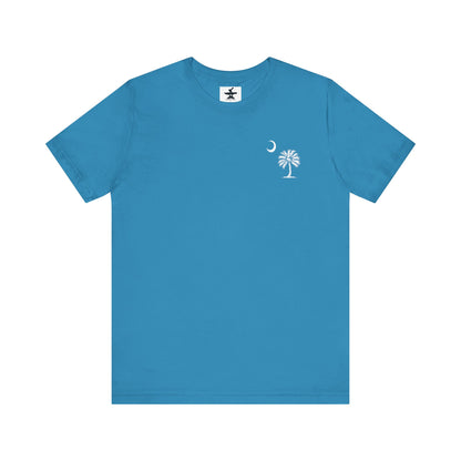 Palmetto Tree and Crescent - Front and Back Print - Unisex Jersey Short Sleeve Tee