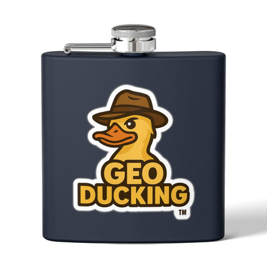 CDO - GeoDucking Flask - Palmetto and Crescent in an Oval - Stainless Steel Flask | Perfect Gift for Groomsmen, Travel, Weddings, Outdoor Adventures, Tailgating