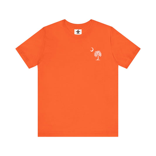 Palmetto Tree and Crescent - Front and Back Print - Unisex Jersey Short Sleeve Tee