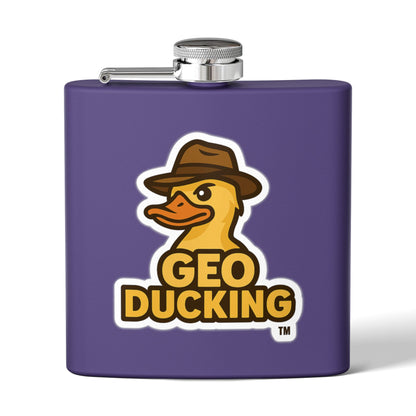 CDO - GeoDucking Flask - Palmetto and Crescent in an Oval - Stainless Steel Flask | Perfect Gift for Groomsmen, Travel, Weddings, Outdoor Adventures, Tailgating