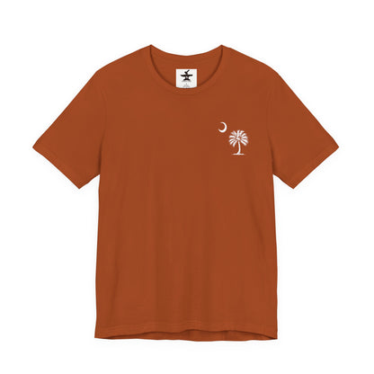 Palmetto Tree and Crescent - Front and Back Print - Unisex Jersey Short Sleeve Tee