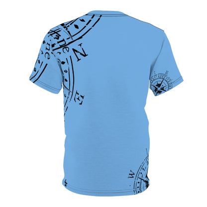 TF - Compass Abstract - Light Blue - Unisex Cut & Sew Tee (AOP)