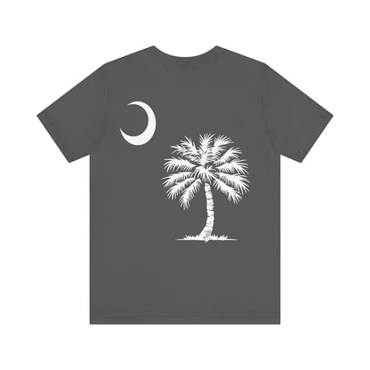 Palmetto Tree and Crescent - Front and Back Print - Unisex Jersey Short Sleeve Tee