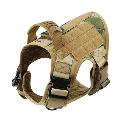 Dog Harness for Large Dogs Collar Leash Molle Pouch Military Harnesses French Bulldog Pet Tactical Training Vest Dog Accessories