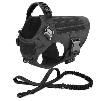 Dog Harness for Large Dogs Collar Leash Molle Pouch Military Harnesses French Bulldog Pet Tactical Training Vest Dog Accessories