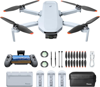 ATOM 2 Drones with Camera for Adults 4K, 8K Photo, 96-Min Flight, 3-Axis Gimbal, 10KM Transmission, AI Track, Vertical Shooting, AI Night Shot, Fly More Combo with ND CPL Filter, Remote Strap